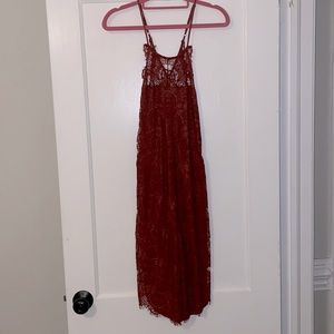 Burnt orange free people lace dress
